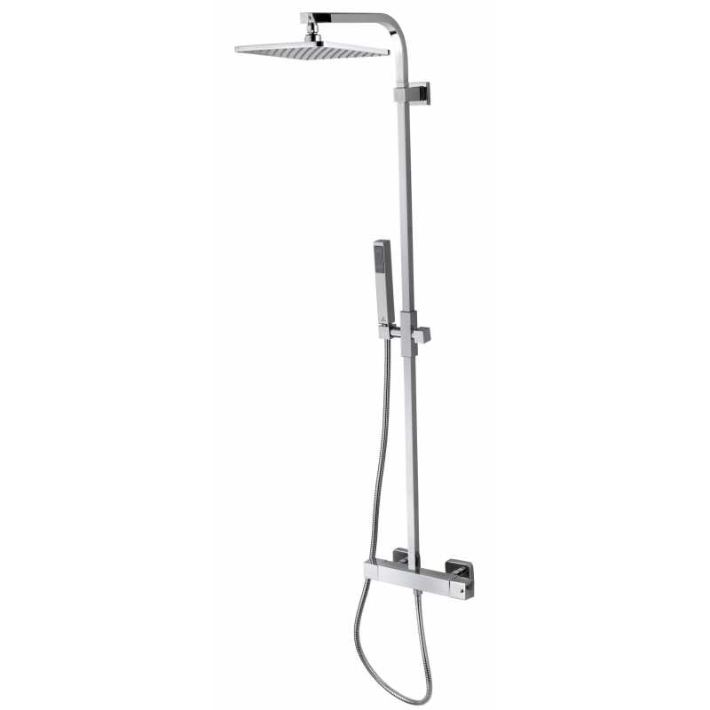 Bossini Cosmo Душевая стойка: смеситель, ручной и верхний душ, 1 вид струи, шланг, цвет: chrome L30004.030