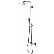 Bossini Cosmo Душевая стойка: смеситель, ручной и верхний душ, 1 вид струи, шланг, цвет: chrome L30004.030