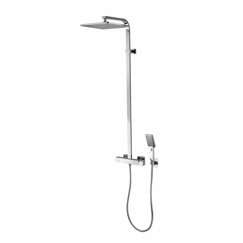 Bossini Cosmo Душевая стойка: смеситель, ручной и верхний душ, 1 вид струи, шланг, цвет: chrome L40003.030