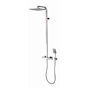 Bossini Cosmo Душевая стойка: смеситель, ручной и верхний душ, 1 вид струи, шланг, цвет: chrome L40003.030