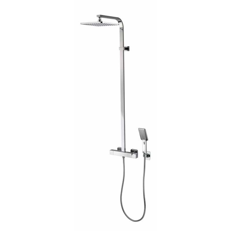 Bossini Cosmo Душевая стойка: смеситель, ручной и верхний душ, 1 вид струи, шланг, цвет: chrome L40004.030