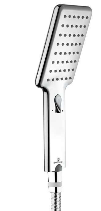 Bossini Cosmo Душевая стойка: смеситель, ручной и верхний душ, 1 вид струи, шланг, цвет: chrome L40001.030