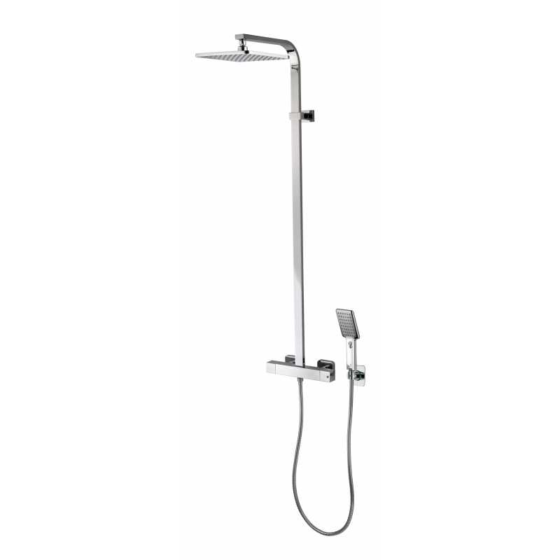 Bossini Cosmo Душевая стойка: смеситель, ручной и верхний душ, 1 вид струи, шланг, цвет: chrome L40002.030