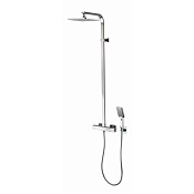 Bossini Cosmo Душевая стойка: смеситель, ручной и верхний душ, 1 вид струи, шланг, цвет: chrome L40002.030