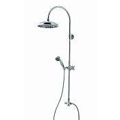 Bossini Retro Душевая стойка: смеситель, ручной и верхний душ, 1 вид струи, шланг, цвет: chrome L01506.030