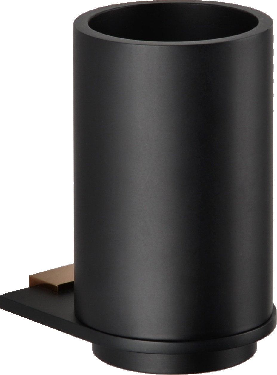 Bemeta Galla Держатель зубных щеток, стакан, цвет: черный - розовое золото 108110010