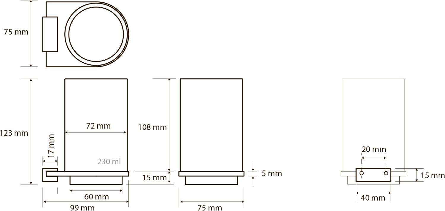 Bemeta Galla Держатель зубных щеток, стакан, цвет: черный - розовое золото 108110010