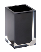 Bemeta Vista Стакан для зубных щеток настольный, стеклянный прозрачный, цвет: черный 120111026-100