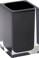 Bemeta Vista Стакан для зубных щеток настольный, стеклянный прозрачный, цвет: черный 120111026-100