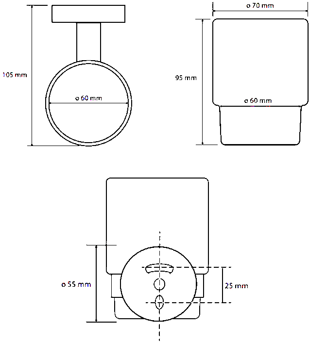 Bemeta Hematit Стакан для зубных щеток подвесной, с держателем, цвет: антрацит глянцевый 159110012