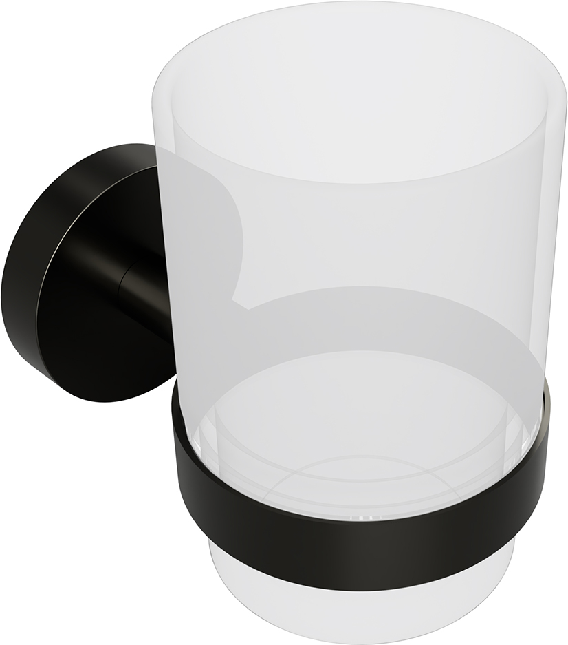 Bemeta Graphit Стакан для зубных щеток подвесной, с держателем, цвет: антрацит матовый 156110012