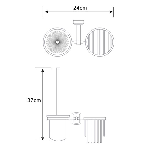 Wasserkraft Oder Ершик с держателем освежителя воздуха, подвесной, цвет: хром K-3035
