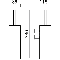 Cisal Xion Ершик для унитаза подвесной с латунной колбой, цвет: inox XI090671D1