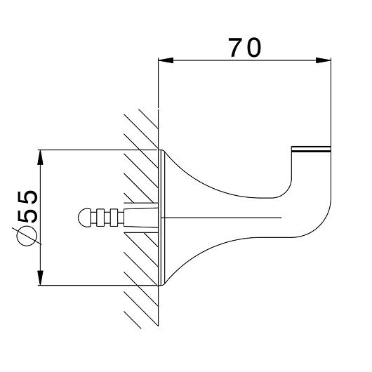 Cisal Vita Крючок для полотенца, подвесной, цвет: night black VI09071040