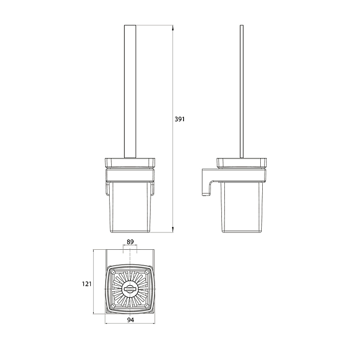 Emco Cue Ершик подвесной, матовое стекло, цвет: хром 3215 001 00