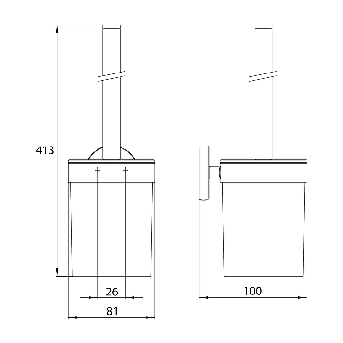 Emco Round Ершик для унитаза подвесной с керамической чашей, цвет: хром 4315 001 01