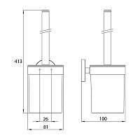 Emco Round Ершик для унитаза подвесной с керамической чашей, цвет: хром 4315 001 01