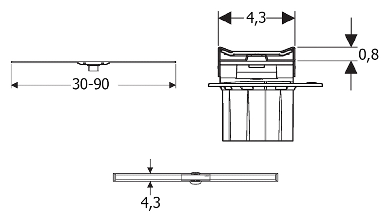 Geberit CleanLine 20 Накладная панель для лотка, цвет: нержавеющая сталь 154.450.00.1