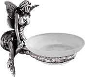 Art&Max Fairy Мыльница со стеклянной чашей, подвесная, цвет: серебро AM-B-0985-T
