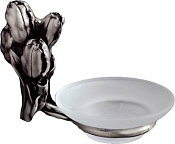 Art&Max Tulip Мыльница со стеклянной чашей, подвесная, цвет: серебро AM-0825-T