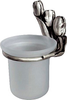 Art&Max Tulip Ершик для унитаза подвесной со стеклянной колбой, цвет: серебро AM-B-0821-T