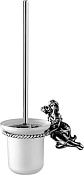 Art&Max Athena Ершик для унитаза подвесной с керамической колбой, цвет: серебро AM-B-0611-T