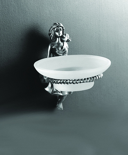 Art&Max Athena Мыльница со стеклянной чашей, подвесная, цвет: серебро AM-B-0615-T