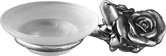 Art&Max Rose Мыльница со стеклянной чашей, подвесная, цвет: серебро AM-B-0915-T