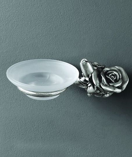 Art&Max Rose Мыльница со стеклянной чашей, подвесная, цвет: серебро AM-B-0915-T