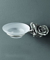 Art&Max Rose Мыльница со стеклянной чашей, подвесная, цвет: серебро AM-B-0915-T