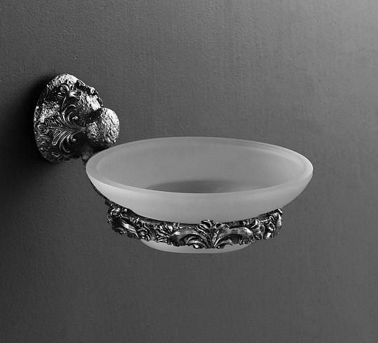 Art&Max Sculpture Мыльница со стеклянной чашей, подвесная, цвет: серебро AM-0685-T