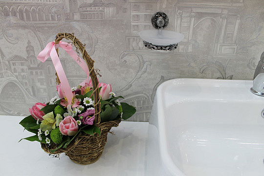 Art&Max Sculpture Мыльница со стеклянной чашей, подвесная, цвет: серебро AM-0685-T