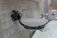 Art&Max Sculpture Мыльница со стеклянной чашей, подвесная, цвет: серебро AM-0685-T