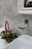 Art&Max Sculpture Мыльница со стеклянной чашей, подвесная, цвет: серебро AM-0685-T