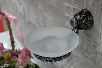 Art&Max Sculpture Мыльница со стеклянной чашей, подвесная, цвет: серебро AM-0685-T