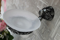 Art&Max Sculpture Мыльница со стеклянной чашей, подвесная, цвет: серебро AM-0685-T