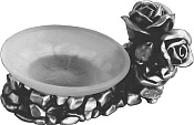 Art&Max Rose Мыльница со стеклянной чашей, подвесная, цвет: серебро AM-B-0091C-T