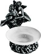 Art&Max Romantic Мыльница со стеклянной чашей, подвесная, цвет: серебро AM-0081C-T