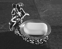 Art&Max Romantic Мыльница со стеклянной чашей, подвесная, цвет: серебро AM-0081C-T