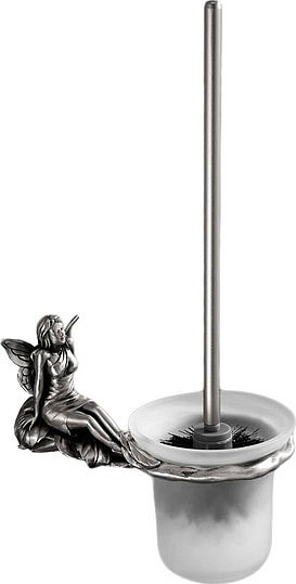 Art&Max Fairy Ершик для унитаза подвесной со стеклянной колбой, цвет: серебро AM-B-0981-T