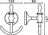 Art&Max Bohemia Крючок двойной, цвет: золото AM-E-4286B-Do