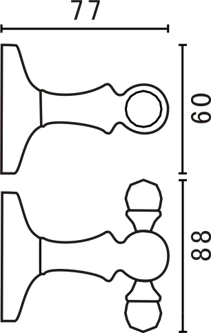 Art&Max Antic Крючок двойной, цвет: бронза AM-E-2686Q