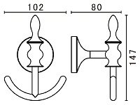 Art&Max Bohemia Крючок двойной, цвет: хром AM-E-4286B-Cr