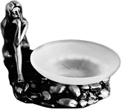 Art&Max Juno Мыльница со стеклянной чашей, подвесная, цвет: серебро AM-0071C-T