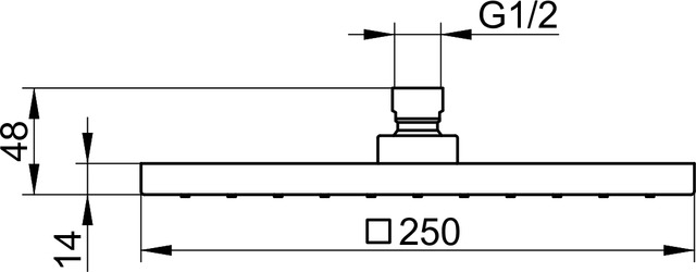Keuco Universal Верхний душ без кронштейна 25 см, цвет: черный матовый 53086 370100