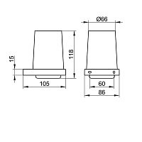 Keuco Edition 11 Держатель стакана, подвесной, в комп. со стаканом цвет: хром черный брашированный 11150 139000