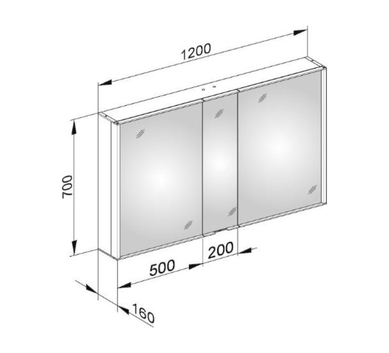 Keuco Royal Match Зеркальный шкаф 120x16x70h см, цвет: серебро 12804 171301