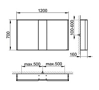 Keuco Royal Match Зеркальный шкаф 120x16x70h см, цвет: серебро 12804 171301