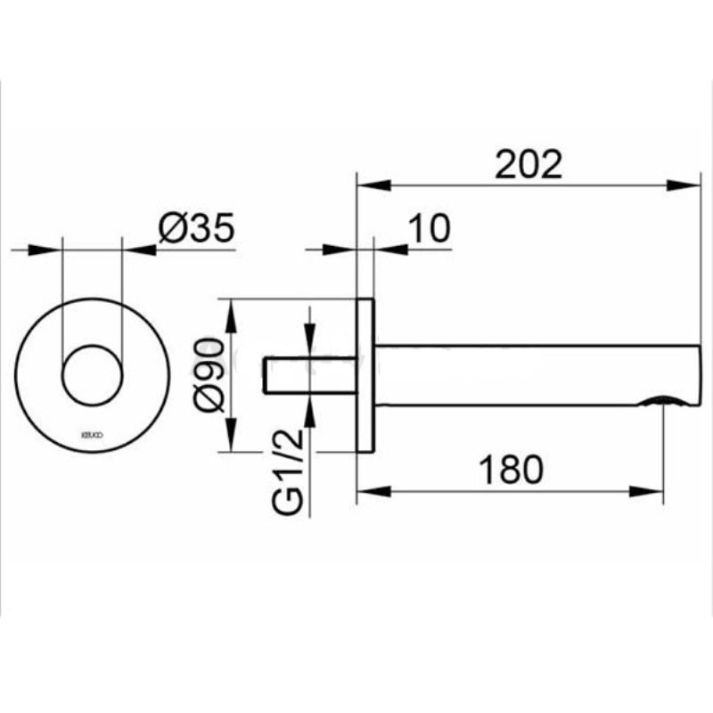 Keuco Ixmo Излив настенный для ванны, цвет: хром 59545 010101