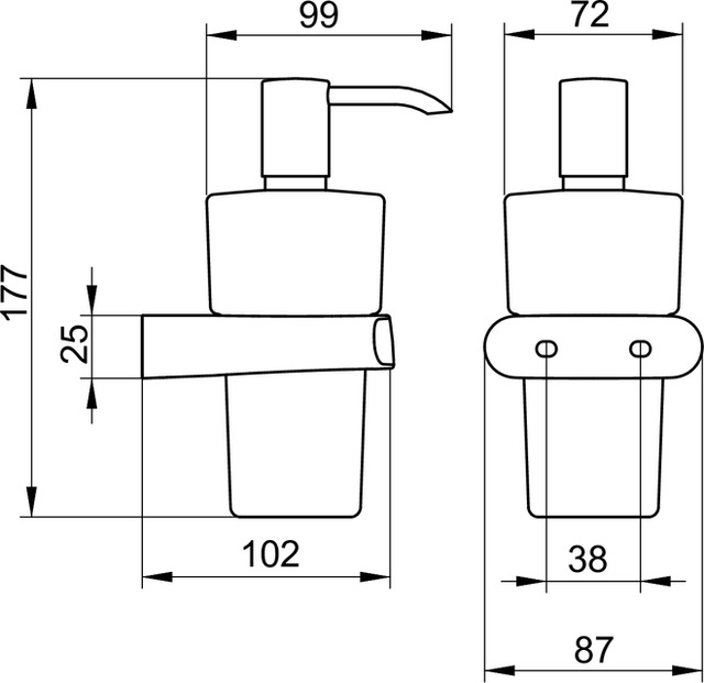 Keuco Elegance New Колба из матового стекла для подвесного дозатора жидкого, цвет: хром 11654 009000
